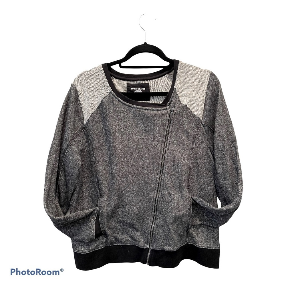 DKNY Jeans | Asymmetrical front zip sweatshirt